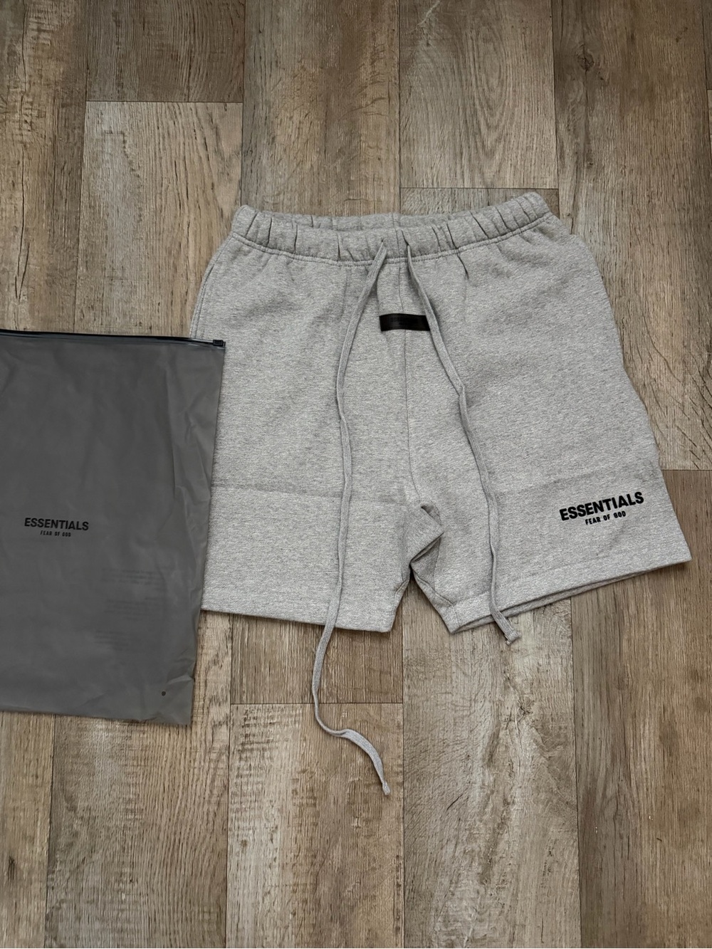 ESSENTIALS Men's Light Gray Athletic Sweatshorts with Drawstring